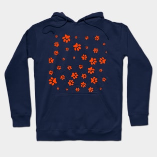 Orange Footprints of the dog Hoodie